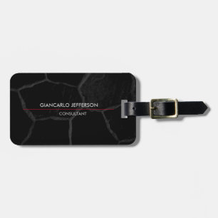 Etiqueta De Bagagem Elegante Estilo Minimalista de Pedra Negra