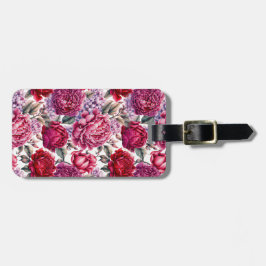 Etiqueta De Bagagem Elegante Floral