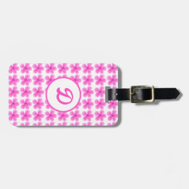 Etiqueta De Bagagem elegante fofo rosa moderno monogramado