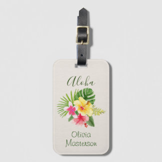Etiqueta De Bagagem Elegante Havaiano Aloha Tropical Personalizada