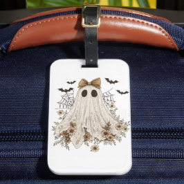 Etiqueta De Bagagem Elegante Lace Ghost com Arco | Floral Ghost