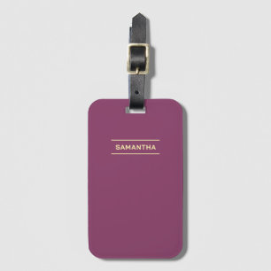 Etiqueta De Bagagem Elegante Mauve com Nome
