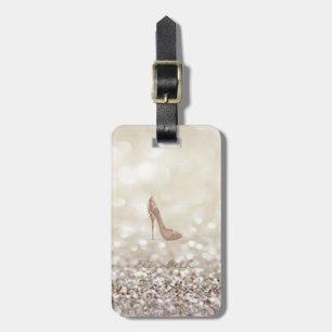 Etiqueta De Bagagem Elegante Moderno Feminino, Brilhante, Salto Alto