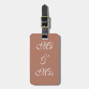 Etiqueta De Bagagem Elegante Moderno Sr. & Sra.