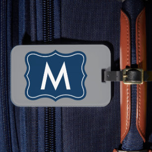 Etiqueta De Bagagem Elegante moldura de suporte com logotipo de monogr