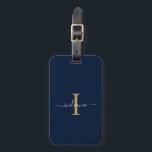 Etiqueta De Bagagem Elegante Monograma Nome do Script Inicial Viagem<br><div class="desc">Crie completamente a sua própria etiqueta personalizada e personalizada do Monograma Nome do Script Inicial do Monograma,  clicando no botão "Personalizar". Use o botão "Personalizar" para reorganizar e formatar o estilo e o posicionamento do texto.</div>