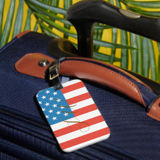 Etiqueta De Bagagem Elegante Monograma Personalizado