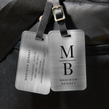 Elegante Monograma Prateado Metalizado Brilhante 