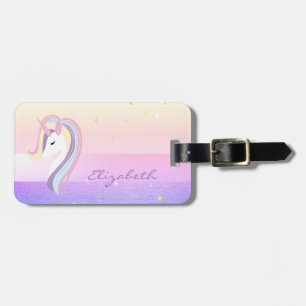 Etiqueta De Bagagem Elegante Na moda Chic, Unicórnio