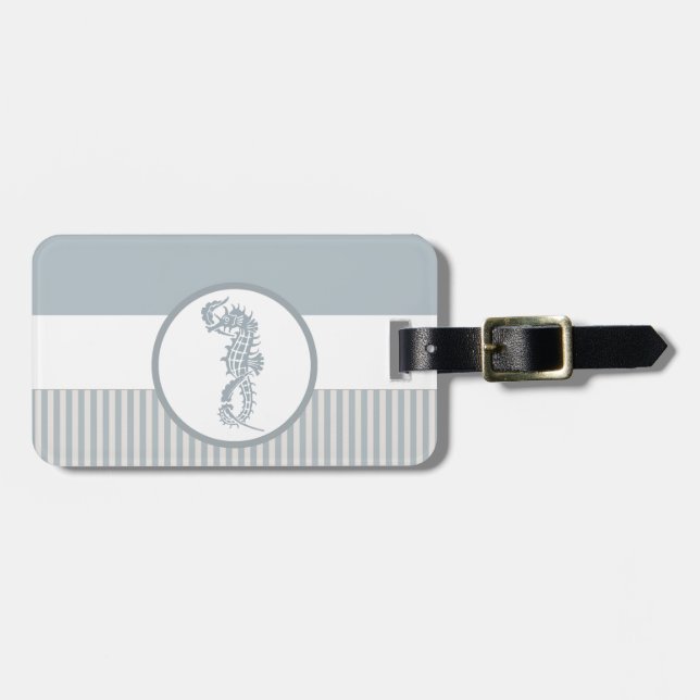 Etiqueta De Bagagem Elegante Náutico Clássico Azul-Marinho (Frente Horizontal)