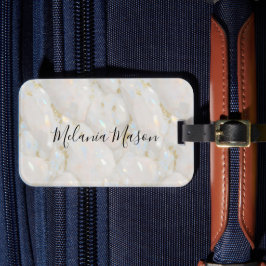 Etiqueta De Bagagem Elegante Opala Chic Pedra Preciosa Mármore