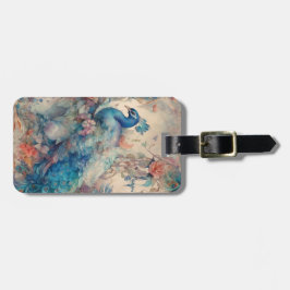 Etiqueta De Bagagem Elegante Peacock