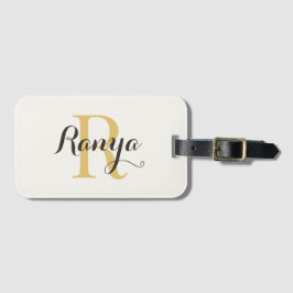 Etiqueta de Bagagem Elegante Personalizada - Monog