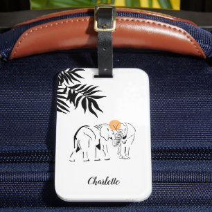Etiqueta De Bagagem "Elephant Lover" Monogramada