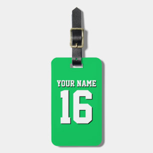 Etiqueta De Bagagem Emerald Green Sports Team Jersey