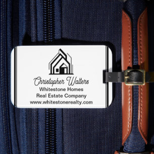 Etiqueta De Bagagem Empresa de Imóveis Elegante Corretor Personalizado