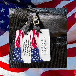 Etiqueta De Bagagem Empresa Nome Endereço Bandeira Americana Negrito
