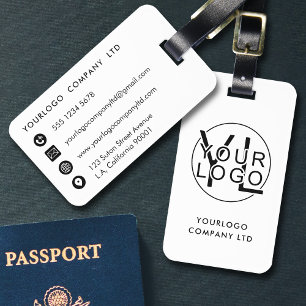 Etiqueta De Bagagem Empresa profissional Logotipo negro corporativo