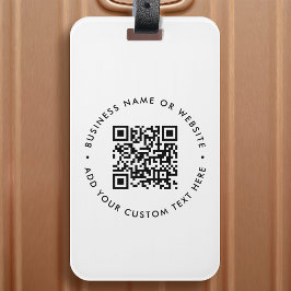 Etiqueta De Bagagem Empresa simples e limpa com mínimo código QR