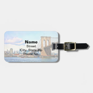 Etiqueta De Bagagem Encontro de Nova York da Ponte do Brooklyn