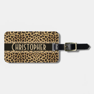 Etiqueta De Bagagem Endereço do ponto do leopardo personalizado