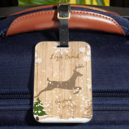 Etiqueta De Bagagem Enfeite de Natal personalizado com corça