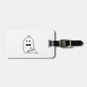 Etiqueta De Bagagem Enfermeira Fantasma Fofa Halloween Desenho à Mão E
