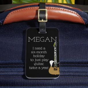 Etiqueta De Bagagem Engraçada Atenção De Saco Personalizado Aos Guitar