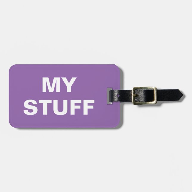 Etiqueta de bagagem engraçada com 'My Stuff' grava (Frente Horizontal)