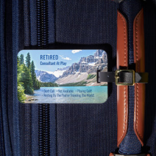 Etiqueta De Bagagem Engraçado Aposentado, Montanhas do Lago, Gag Profi