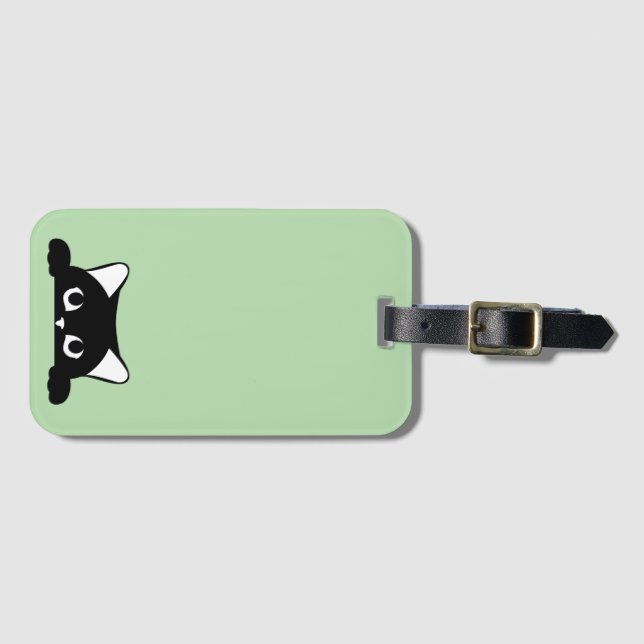 Etiqueta De Bagagem Engraçado Cat Silhouette (Frente Horizontal)