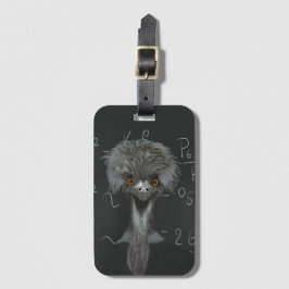 Etiqueta De Bagagem Engraçado Emu Einstein
