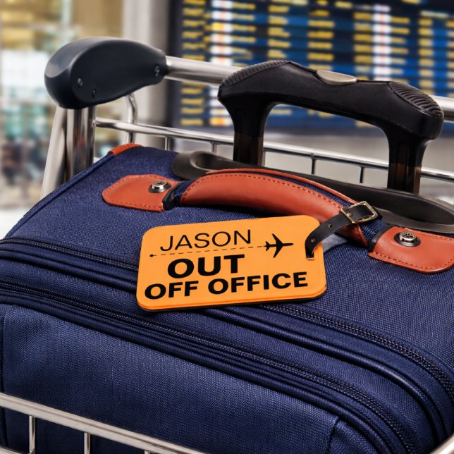 Etiqueta De Bagagem Engraçado Fora do Escritório (funny out of office luggage tag)
