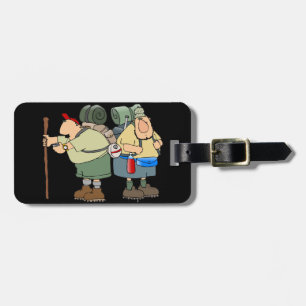 Etiqueta De Bagagem Engraçado Hikers ao ar livre acampando humor