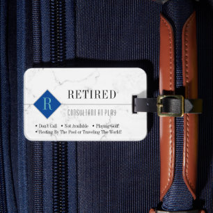 Etiqueta De Bagagem Engraçado, mármore branco, gancho de profissão