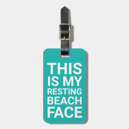 Etiqueta De Bagagem Engraçado Resting Beach Face | Viagem de chá