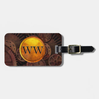 Etiqueta De Bagagem Engrenagens feitas sob encomenda de Steampunk e