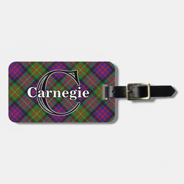 Etiqueta De Bagagem Epic Scotland Clan Carnegie Tartan (Frente Horizontal)