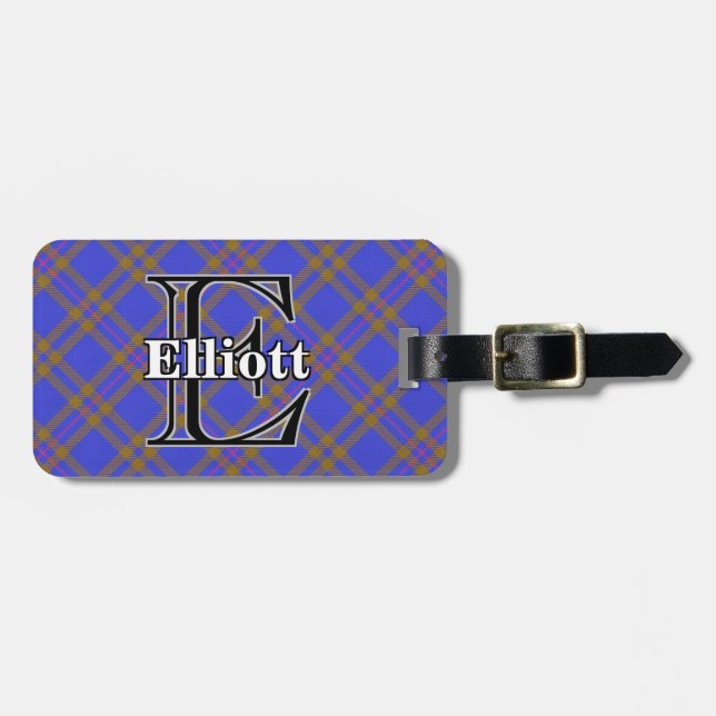 Etiqueta De Bagagem Epic Scotland Clan Elliot Elliott Tartan (Frente Horizontal)