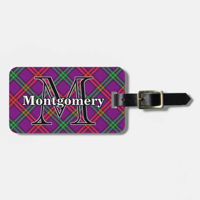 Etiqueta De Bagagem Epic Scotland Clan Montgomery Tartan (Frente Horizontal)