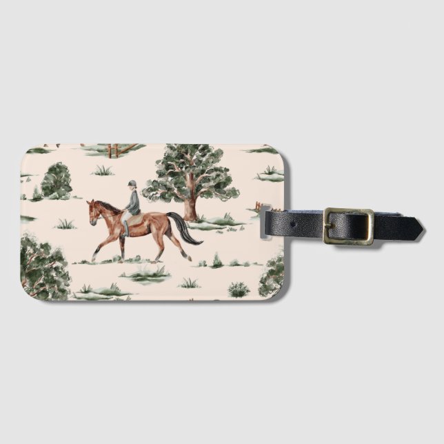Etiqueta de Bagagem Equestre (Frente Horizontal)