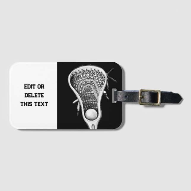 Etiqueta De Bagagem Equipamento de Lacrosse (Frente Horizontal)