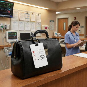 Etiqueta De Bagagem Equipamento Médico Batimento Cardíaco Saúde