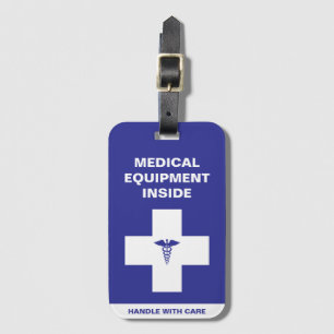 Etiqueta De Bagagem Equipamento Médico Manusear com cuidado