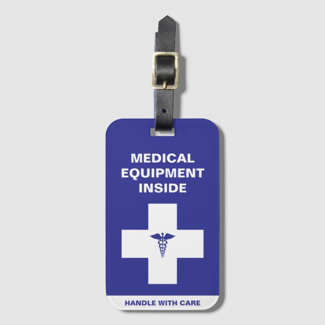 Etiqueta De Bagagem Equipamento Médico Manusear com cuidado (Frente Vertical)