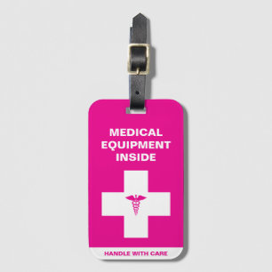 Etiqueta De Bagagem Equipamento Médico Manusear com cuidado