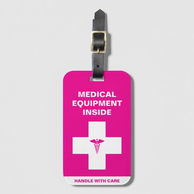 Etiqueta De Bagagem Equipamento Médico Manusear com cuidado (Frente Vertical)