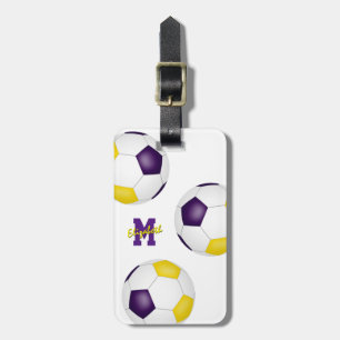 Etiqueta De Bagagem equipe de futebol de ouro roxo colore identificaç