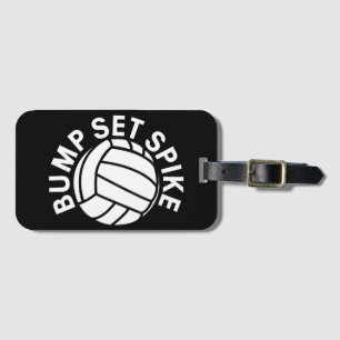 Etiqueta De Bagagem Equipe de volei de bump set spike