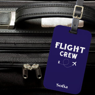 Etiqueta De Bagagem Equipe de Voo Avião Moderno Coração Viagem Férias